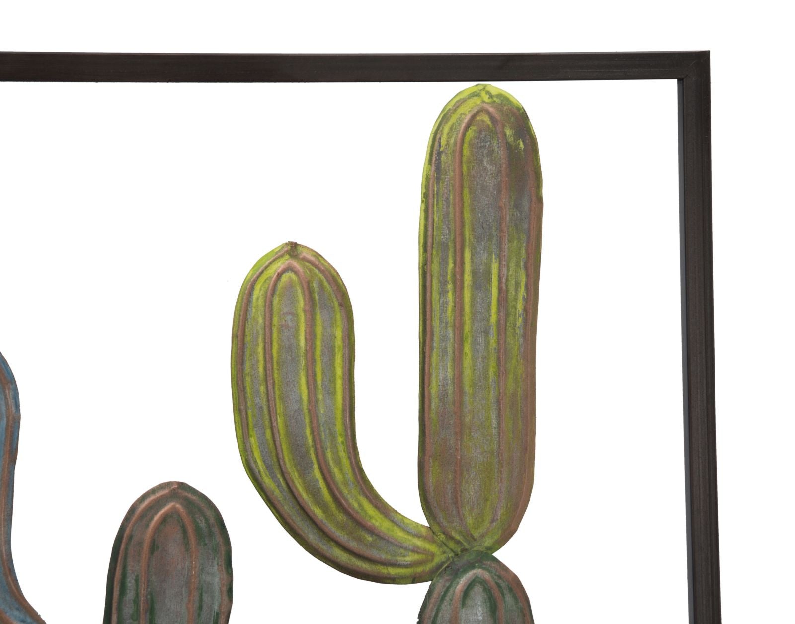 Pannello decorativo 3D in metallo multicolore con cactus cm 50x1,3x50