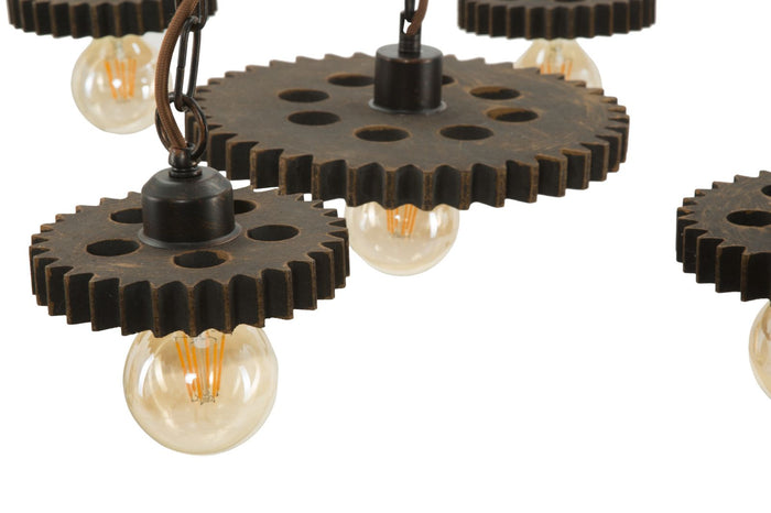 Lampadario in metallo marrone con 7 punti luce Ø cm 85x30