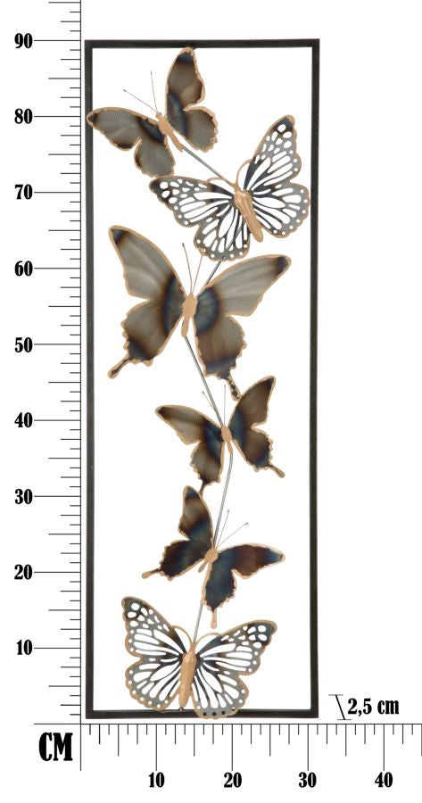 Pannello decorativo 3D in metallo multicolore cm 31x2,5x90