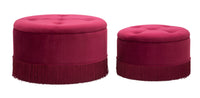 Set di 2 pouf contenitori in tessuto viola Ø cm 71x41-55x33