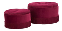 Set di 2 pouf contenitori in tessuto viola Ø cm 71x41-55x33