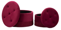 Set di 2 pouf contenitori in tessuto viola Ø cm 71x41-55x33