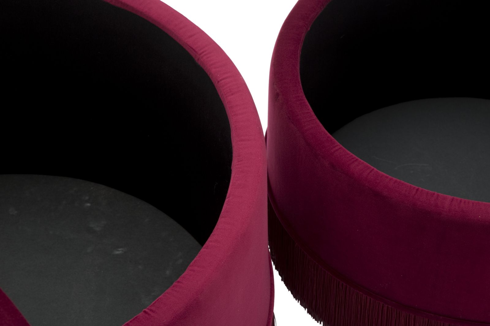 Set di 2 pouf contenitori in tessuto viola Ø cm 71x41-55x33