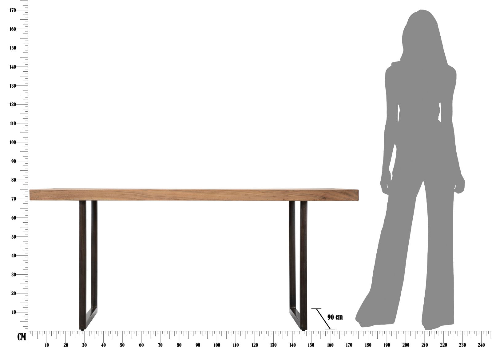 TAVOLO DA PRANZO MUMBAI CM 175X90X77 (LEGNO DI ACACIA NILOTICA)