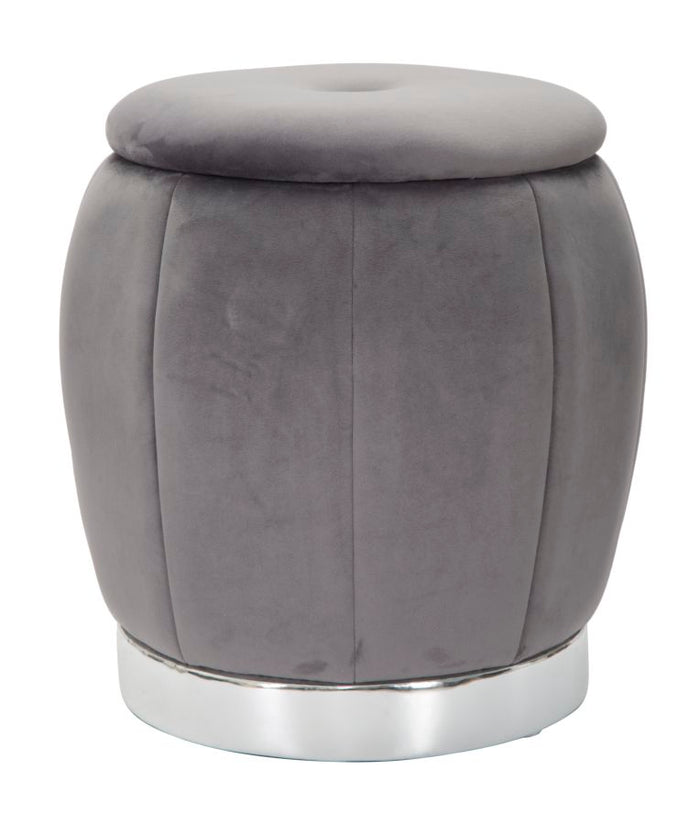 PUFF/CONTENITORE PARIS GRIGIO/SILVER CM Ø 43X43