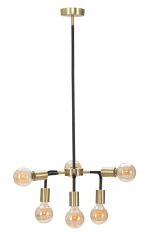 Lampadario in metallo nero con 6 punti luce Ø cm 37x81