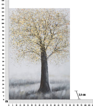 Dipinto su tela multicolore albero cm 80x3,8x120