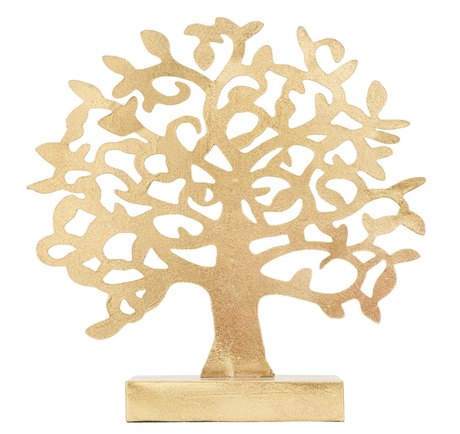 Scultura albero in metallo dorata con base cm 31x8,5x31,5