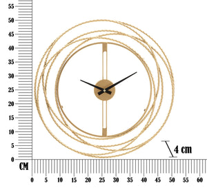 Orologio da Muro Oro Strips Ø 50x4 cm in Ferro