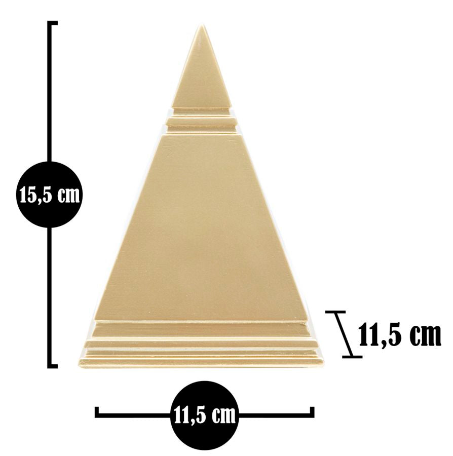 Piramide Oro 11,5x11,5x15,5 cm in Poliresina