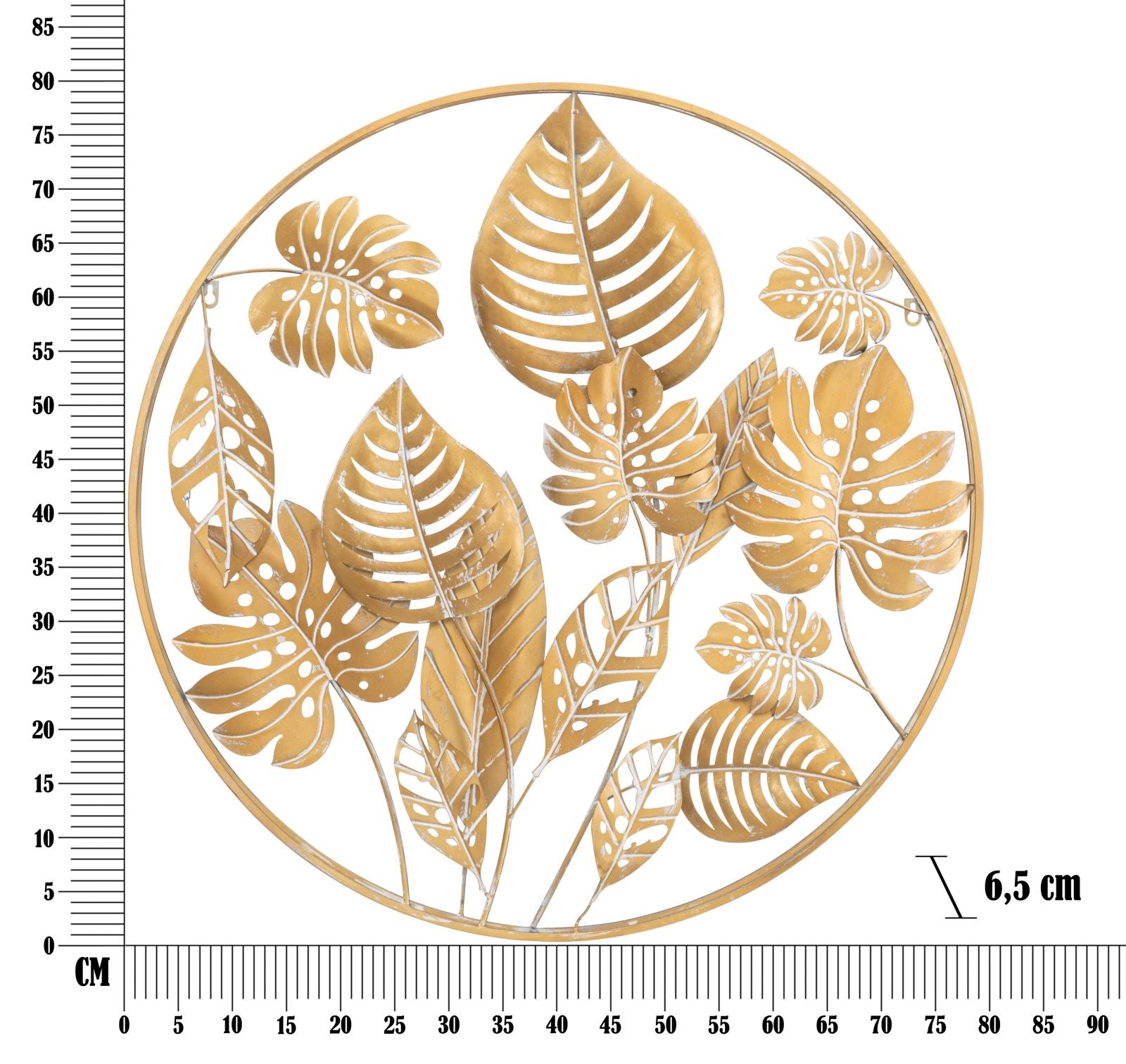 Pannello da Muro Jungle Round Ø 80x6.5 cm in Ferro