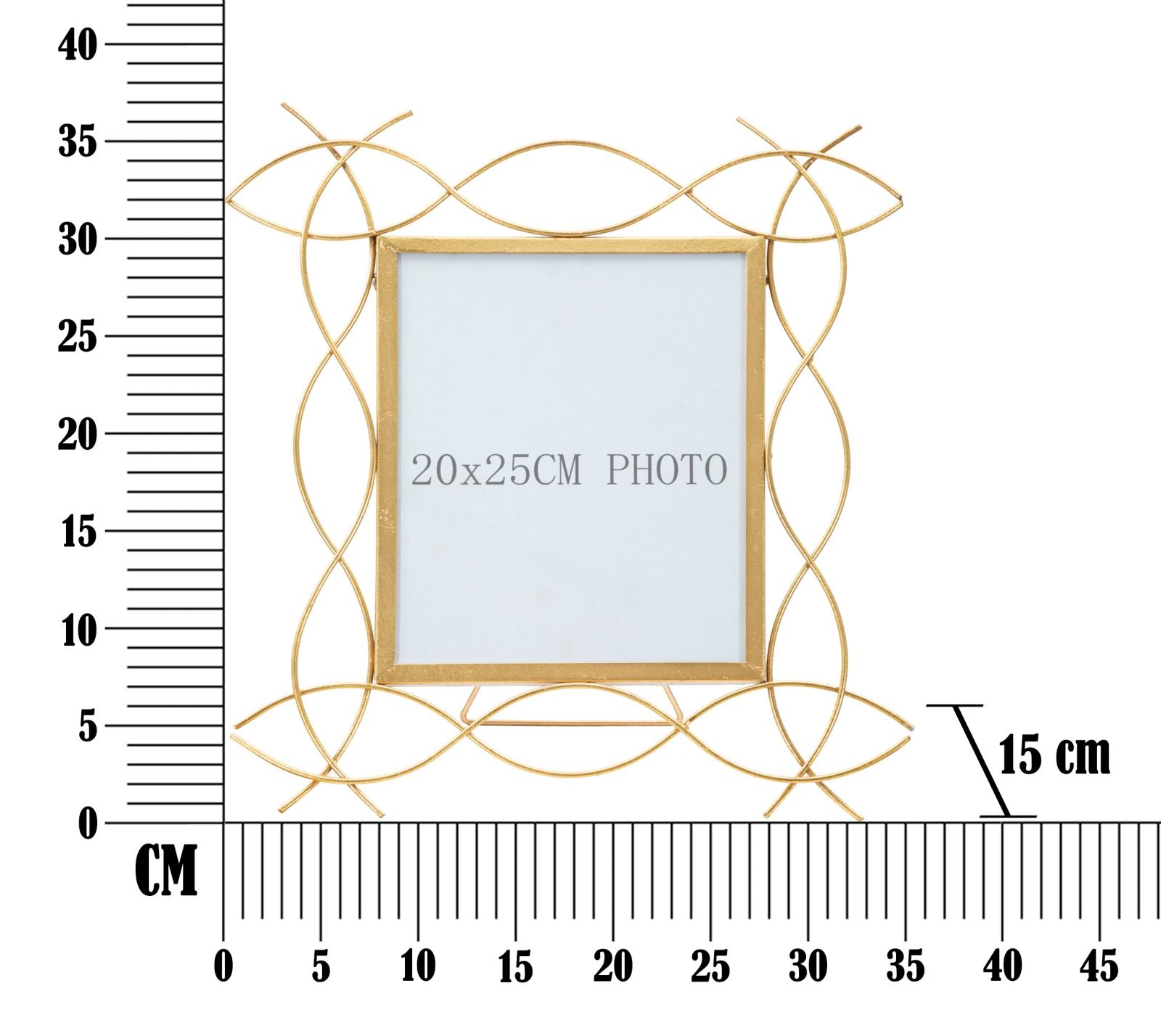 Cornice Iron Glam X 35,5x1,5x37 cm in Ferro e Vetro