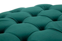 Pouf in metallo e tessuto dorato e verde Ø cm 90x49