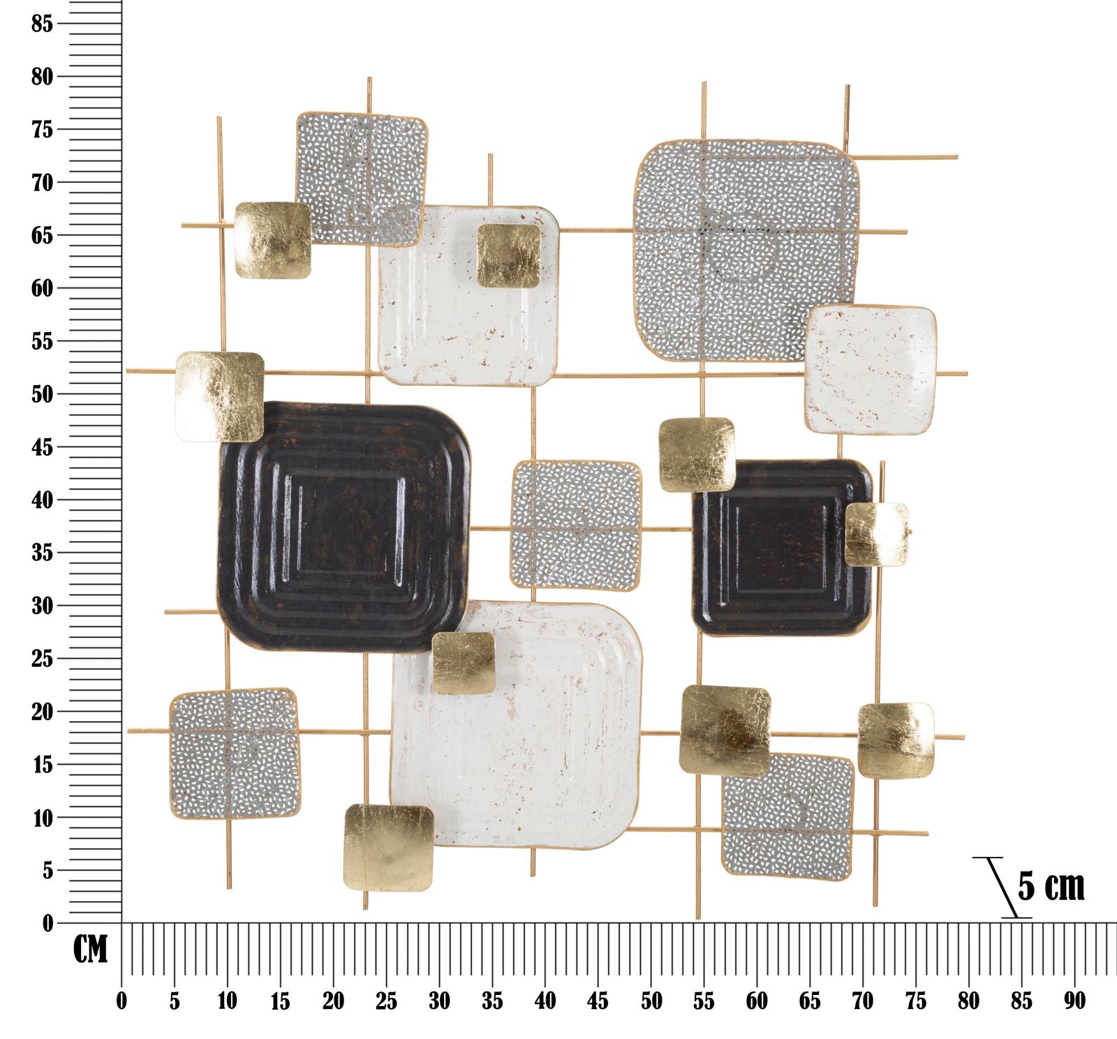 Pannello da Muro Cubes 80x5x80 cm in Ferro