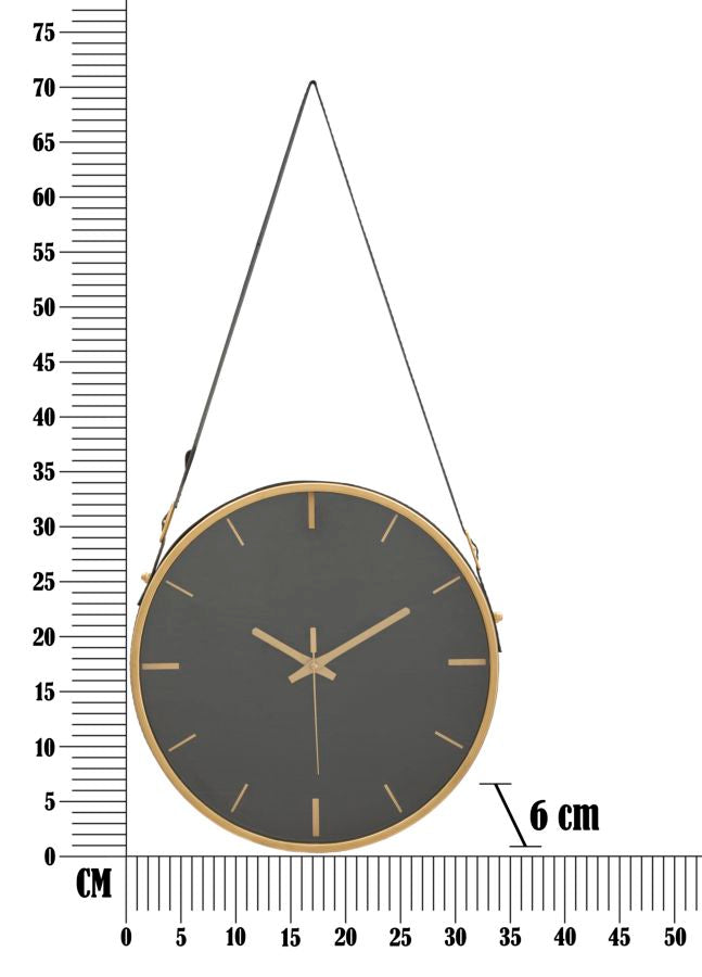 Orologio da parete in metallo nero cm 34x6x71,5