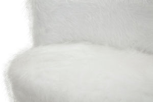 Divano in tessuto bianco peluche cm 134x54x77