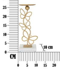 Portacandela in metallo dorato cm 10x10x26,5