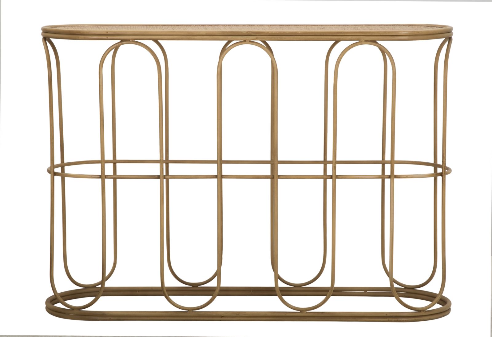 Consolle in ferro e legno marrone cm 110x32x77