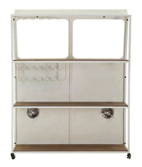 Bancone bar in metallo bianco e rosso cm 138x40x174