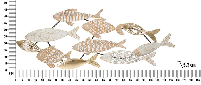 Pannello da Muro Fishy 118x5,7x46,4 cm in Ferro