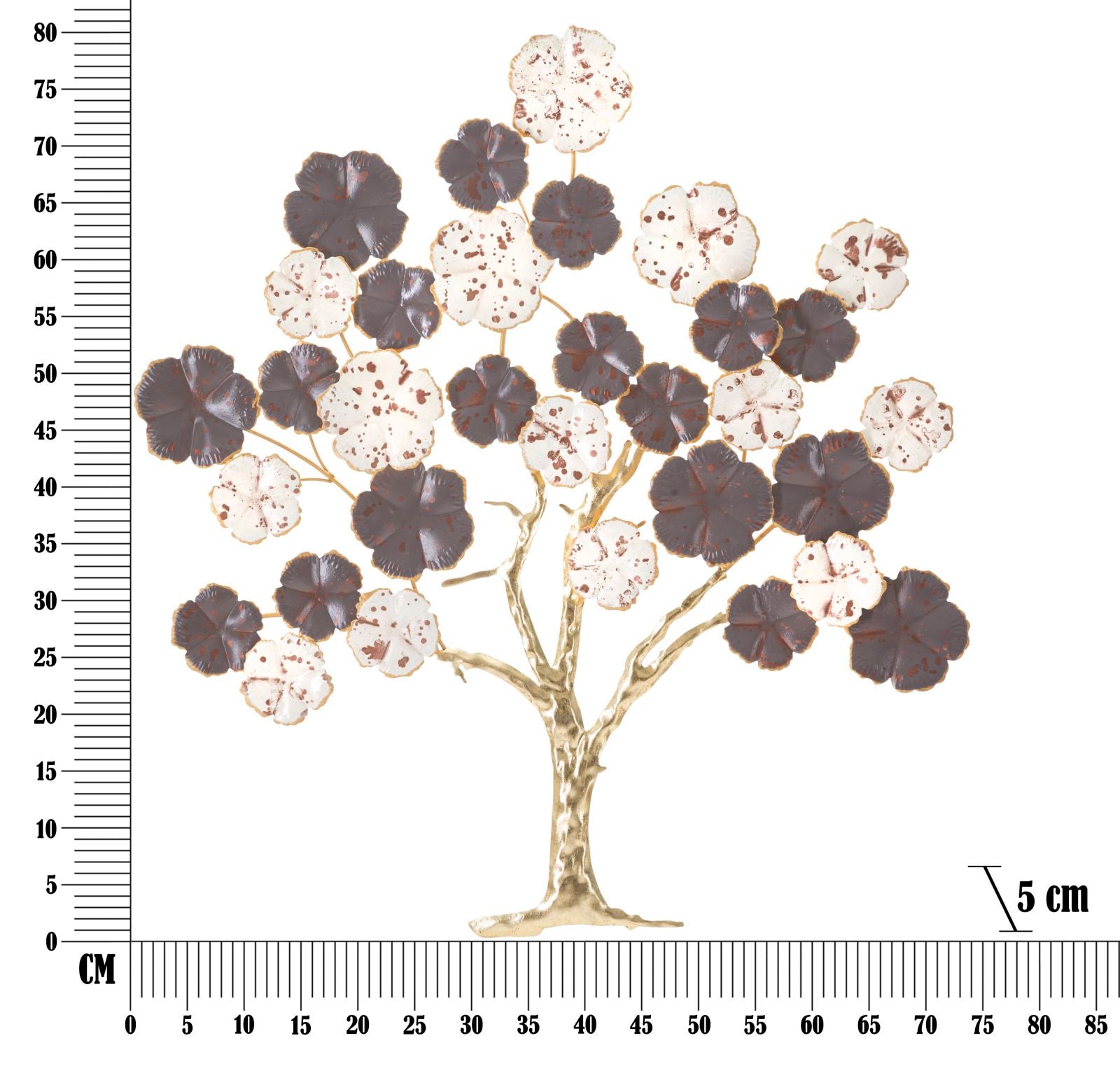 Pannello da Muro Albero Purpy 73,7x5x80 cm in Ferro