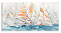 Dipinto su Tela Regata 140x70x2,8 cm Cornice in Legno di Pino Multicolor