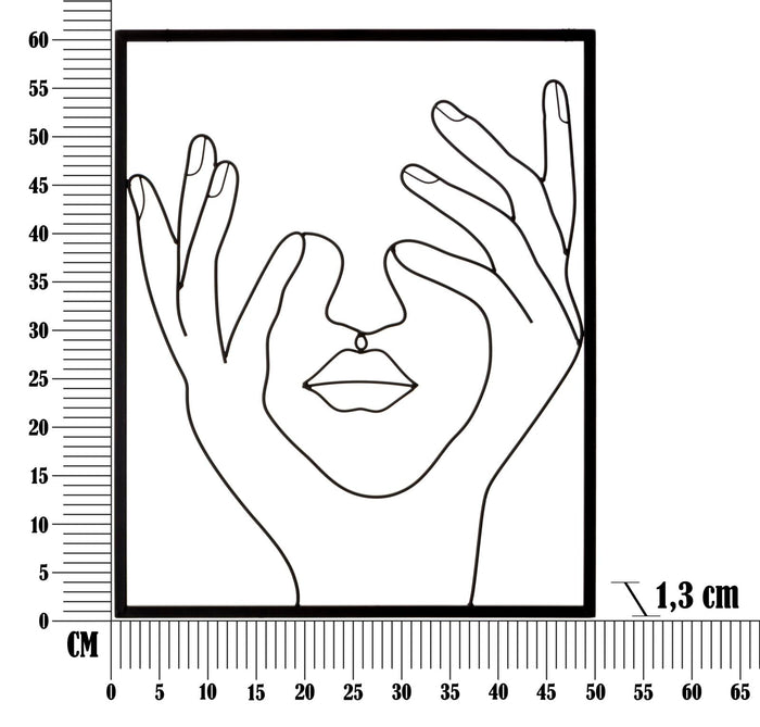 Pannello da Muro Simply Face 50,5x1,3x61 cm in Ferro