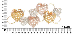 Pannello da Muro Hearts 91x2,5x39,5 cm in Ferro