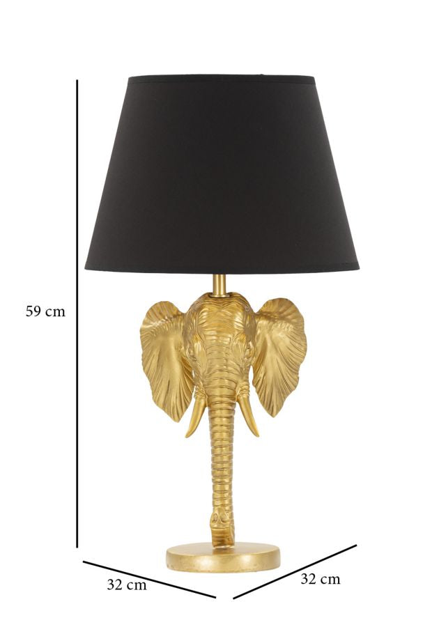 Lampada da Tavolo Elefante Ø 32x59 cm in Poliresina e Ferro