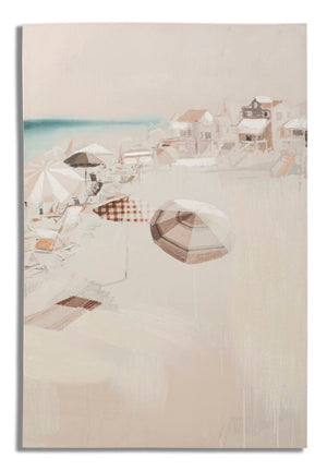 Stampa Dipinta Beach 2 80x3x120 cm in Legno e Tessuto