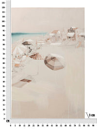 Stampa Dipinta Beach 2 80x3x120 cm in Legno e Tessuto