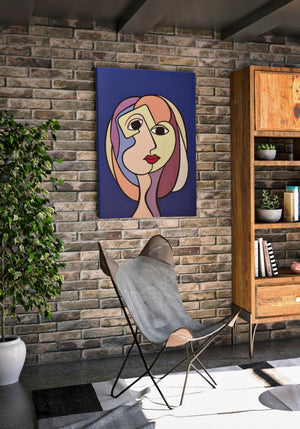 Stampa Dipinta Double Faces Large 1 80x3x120 cm in Legno e Tessuto