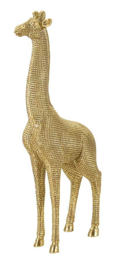 Statua Giraffa 20x9,8x49 cm in Poliresina Oro