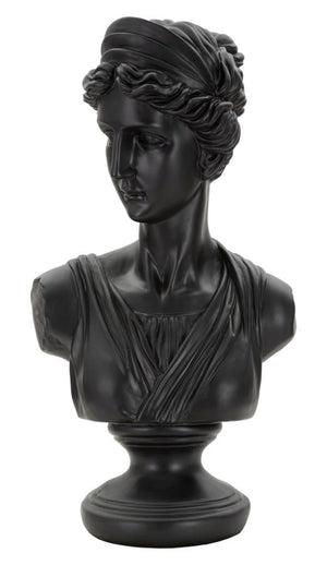 Scultura Roman Woman Black 22x16x41 cm in Poliresina