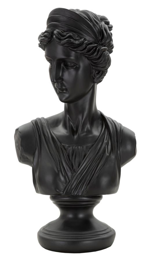 Scultura Roman Woman Black 22x16x41 cm in Poliresina