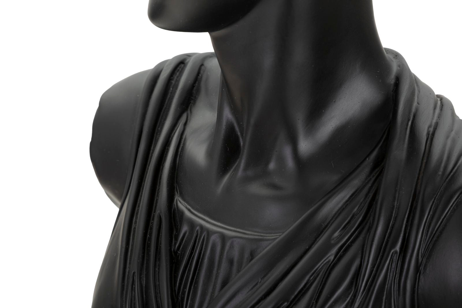 Scultura a forma di busto di donna in resina nera cm 22x16x41