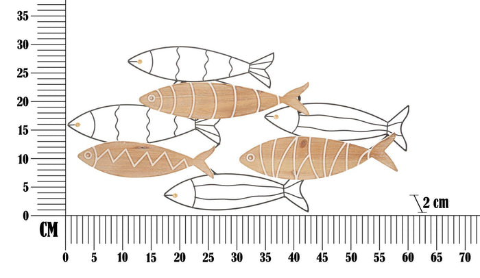 Pannello da Muro Pesce 60x2x30 cm in Ferro