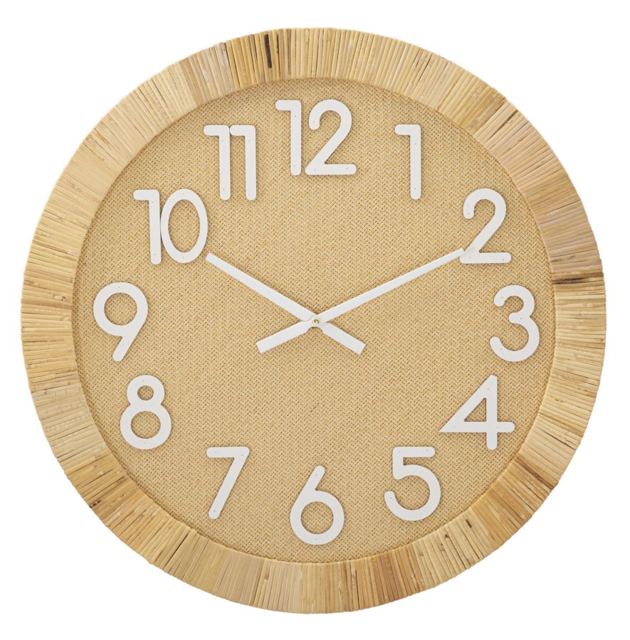 Orologio da Muro Boho Plus Ø 60x4,5 cm in Rattan