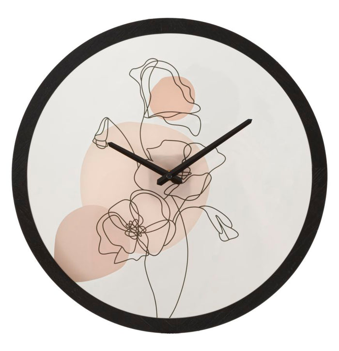 Orologio da Muro Flower 2 Ø 40x3,5 cm in Ferro e Vetro