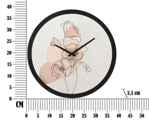 Orologio da Muro Flower 2 Ø 40x3,5 cm in Ferro e Vetro