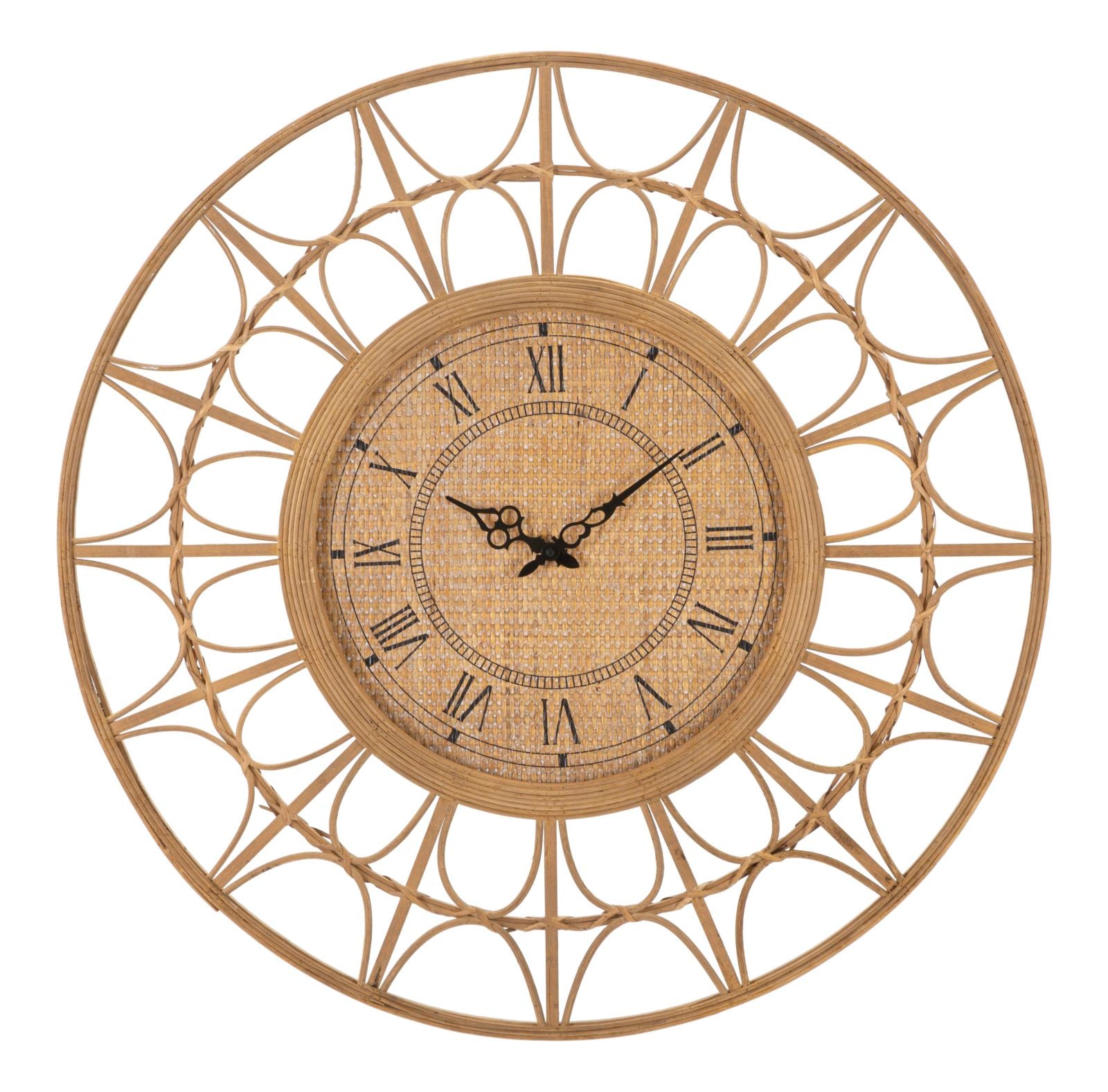 Orologio da Muro Panama Ø 76x2,5 cm in Rattan