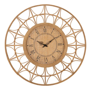 Orologio da Muro Panama Ø 76x2,5 cm in Rattan