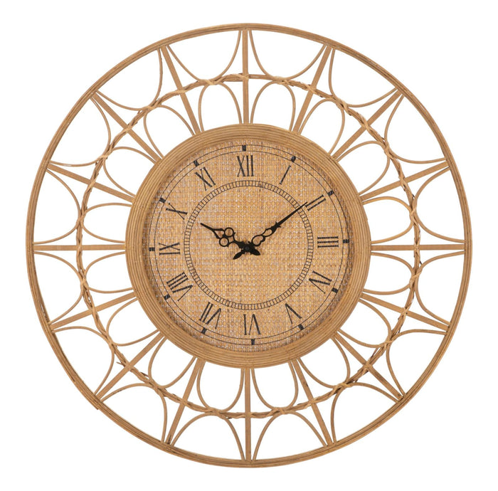 Orologio da Muro Panama Ø 76x2,5 cm in Rattan