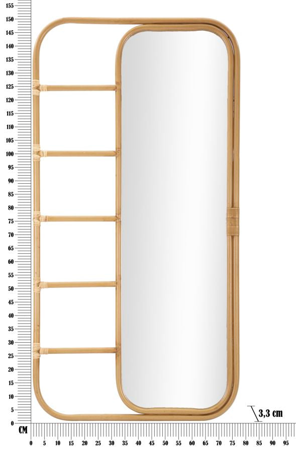 Specchio da pavimento in metallo marrone cm 77,5x3,3x151