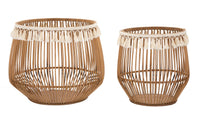 Set di 2 cestoni in rattan marrone Ø cm 47x39,5-34x36,5