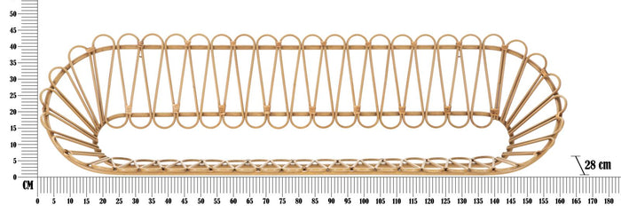 Mensola da parete in metallo marrone cm 162x28x43,5