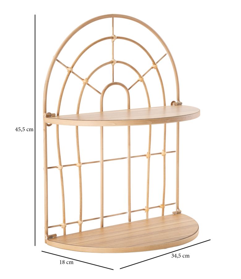 Mensola Doppia Arch 34,5x18x45,5 cm in Rattan