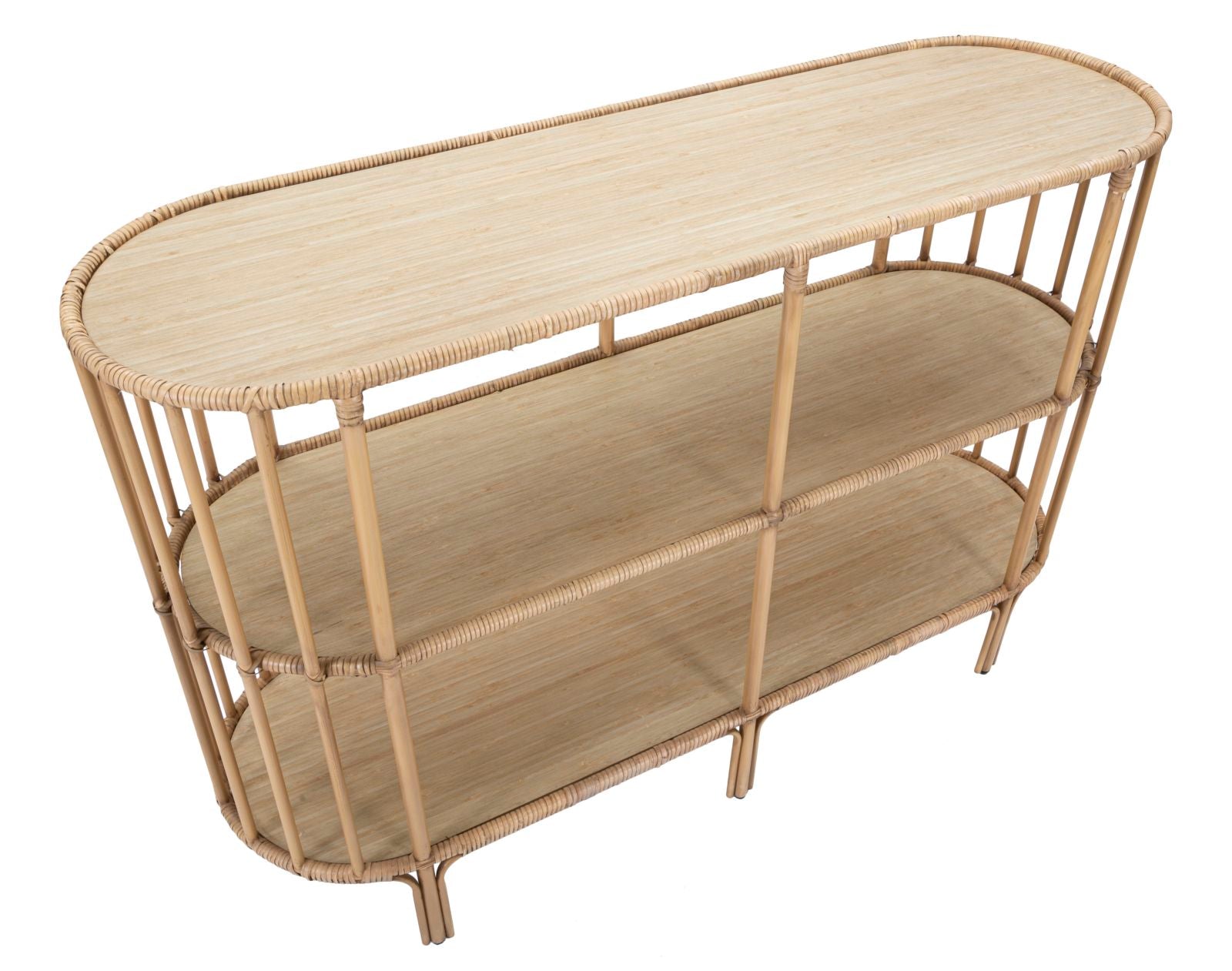 Console Panama 3 Ripiani 120x37,5x80 cm in Rattan