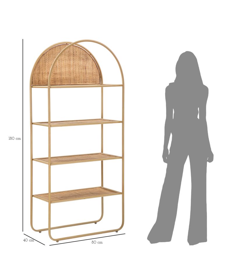 Libreria Panama Round 80x40x180 cm in Rattan