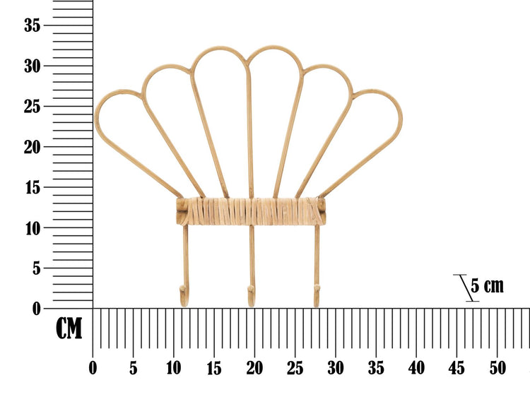 Appendiabiti con 3 ganci in metallo marrone cm 37,5x5x32,5